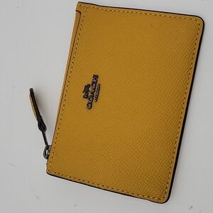 Coach Mustard Mini Skinny Leather ID Card Case